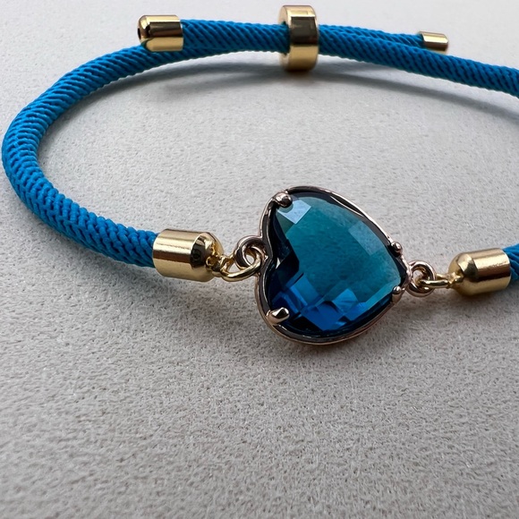 Handmade adjustable bracelet blue - Picture 5 of 5